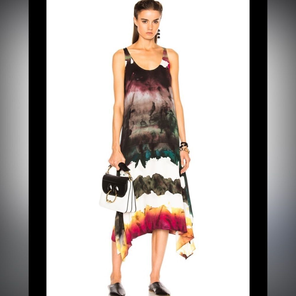 ACNE STUDIOS Saleh Dress Water Dye Pink & Green Large